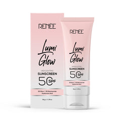 RENEE Lumi Glow Highlighting Sunscreen with SPF 50 | Lightweight & Non-Sticky | No White Cast | Protects against UVA-UVB | Radiant Finish