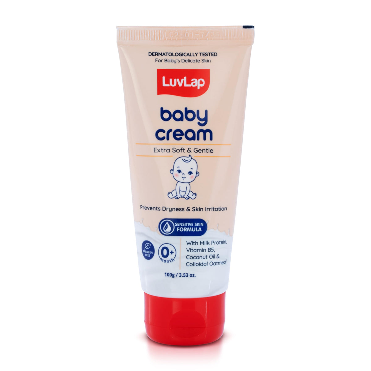 LuvLap Baby Cream -100g, Face & Body Moisturizing Cream with Shea Butter & Colloidal Oatmeal, Protection for Dry, Itchy, Sensitive Skin for Face & Body, 24-Hour Moisturization, Dermatologically Tested