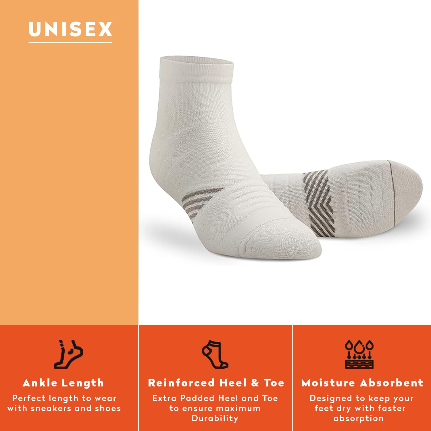 Supersox Men Cotton Ankle Length Sports Socks Combo, Made With Durable, Breathable, Cushioned, Anti Odour, Anti Sweat, Ideal Socks For Summer (Pack of 3), Multi Color