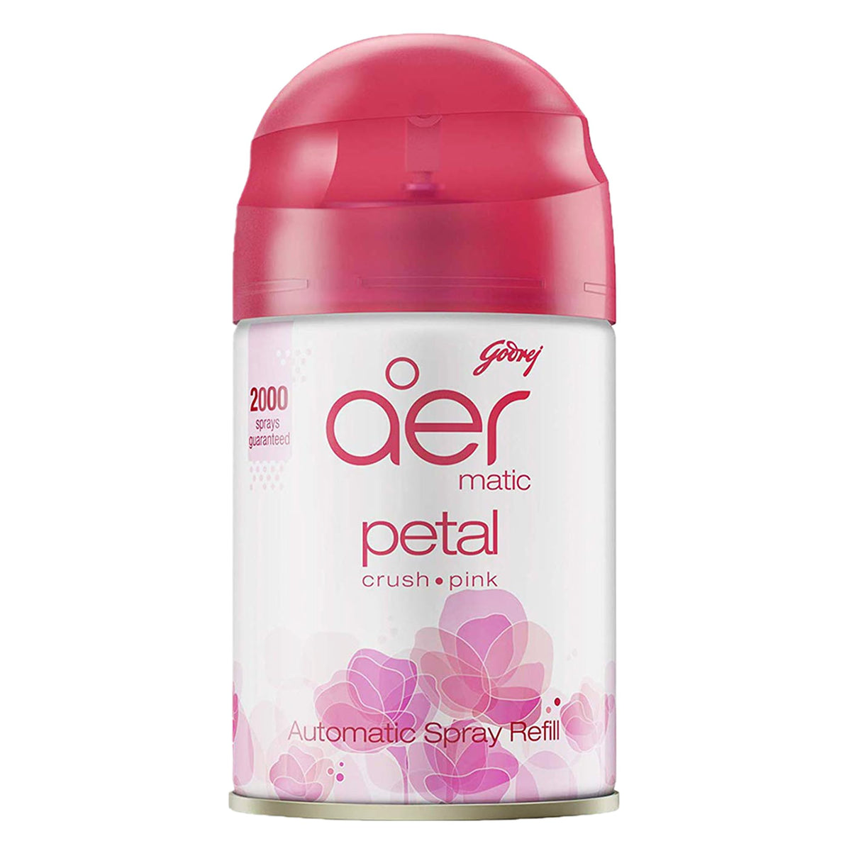 Godrej aer Matic Automatic Room Fresheners Refill Pack | Petal Crush Pink | 2000 Sprays Guaranteed | Lasts up to 60 days (210ml)