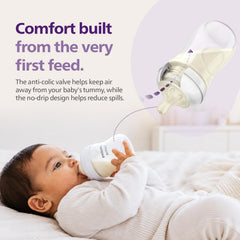 Philips Avent Natural Baby Plastic Feeding Bottle | No.1 Brand Recommended by Moms Worldwide | Ideal for 3-6 months+| Natural Response Technology Mimics Breastfeeding | Uniquely Designed Nipple releases milk only when baby drinks | Pack of 1 | SCY903/01