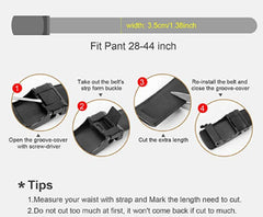 Contacts Genuine Leather Belt for Men with Easier Adjustable Autolock Buckle - Micro Adjustable Belt Fit Everywhere |Formal & Casual | Elegant Gift Box - (60-Black-Waist Size Fit From 28" to 42")