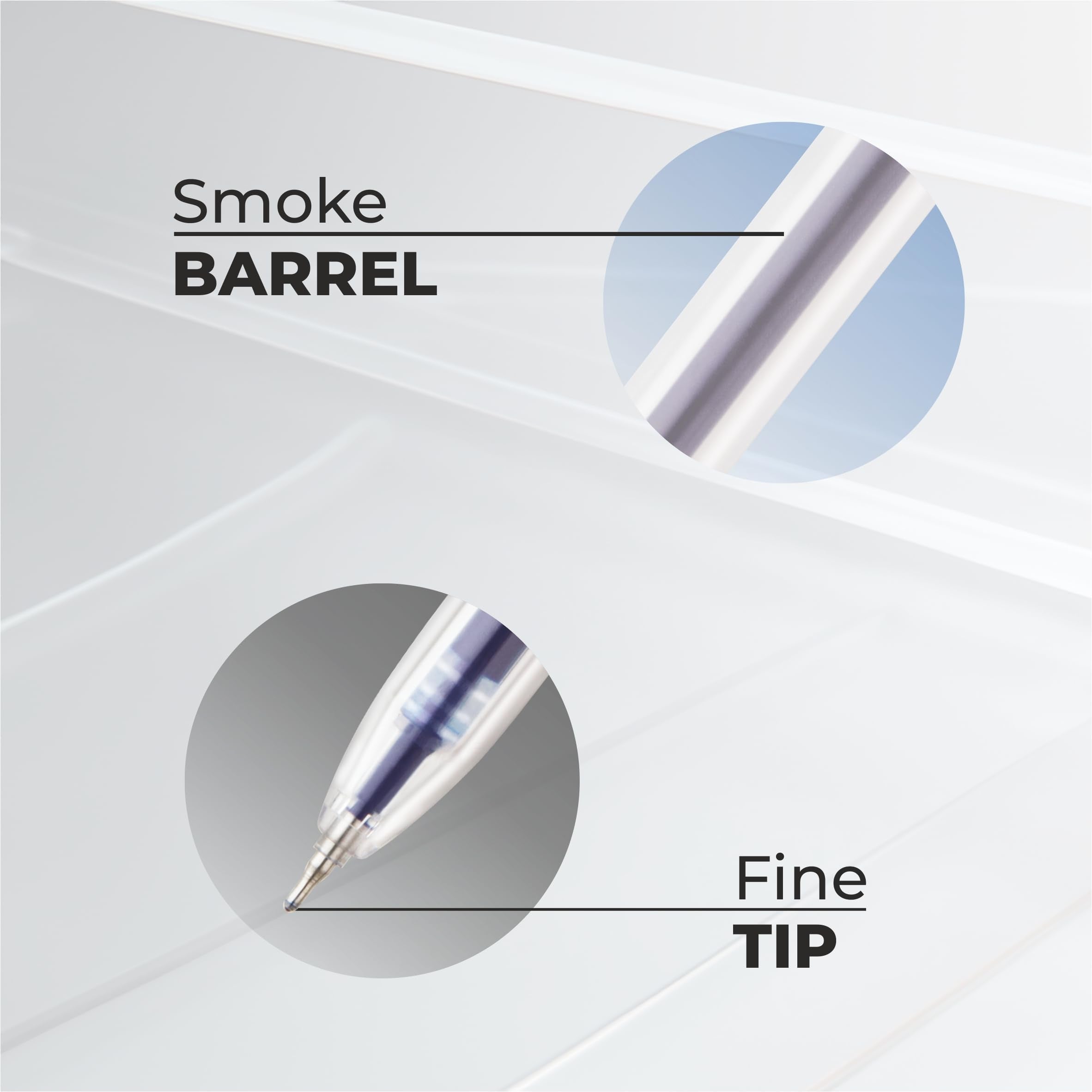 FLAIR Glass Gel Pen Wallet Pack | Tip Size 0.6 mm | Water Proof Ink For Smooth Flow System | Low-Viscosity Ink For Smudge Free Writing | Blue ink, Pack of 10