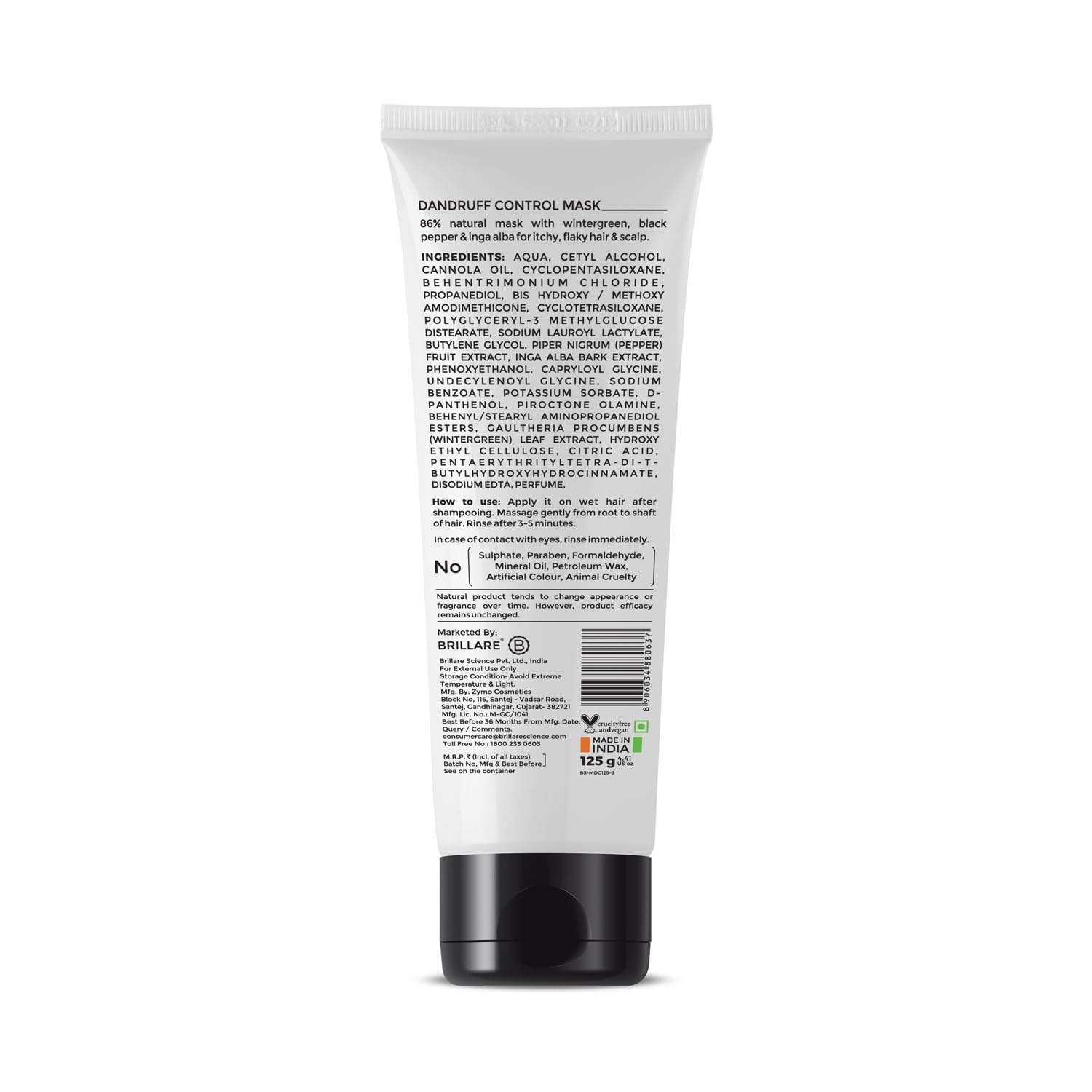 Brillare Professional Heavy Moisturising Mask | Repairs Dry & Damaged Hair | Combats Frizz & Scalp Dryness | Makes hair Smooth & Manageable | For Men & Women (125 g)