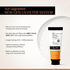 Deconstruct 5% Vitamin C Gel Sunscreen for Oily Skin SPF 50 PA++++ | Brightens Skin Tone | New Gen UV Filters | Lightweight & Non-greasy | In vivo tested | For Men & Women - 50g