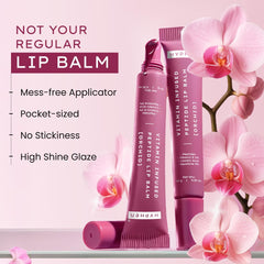 Hyphen Tinted Lip Balm | Brightens & Reduces Dark Lips & Pigmentation | 1% Vitamin E, Peptide & 2% Squalane | Winter Lip Care | 24H Moisturization for Dry & Chapped Lips | Orchid (Mauve Shade)- 10g