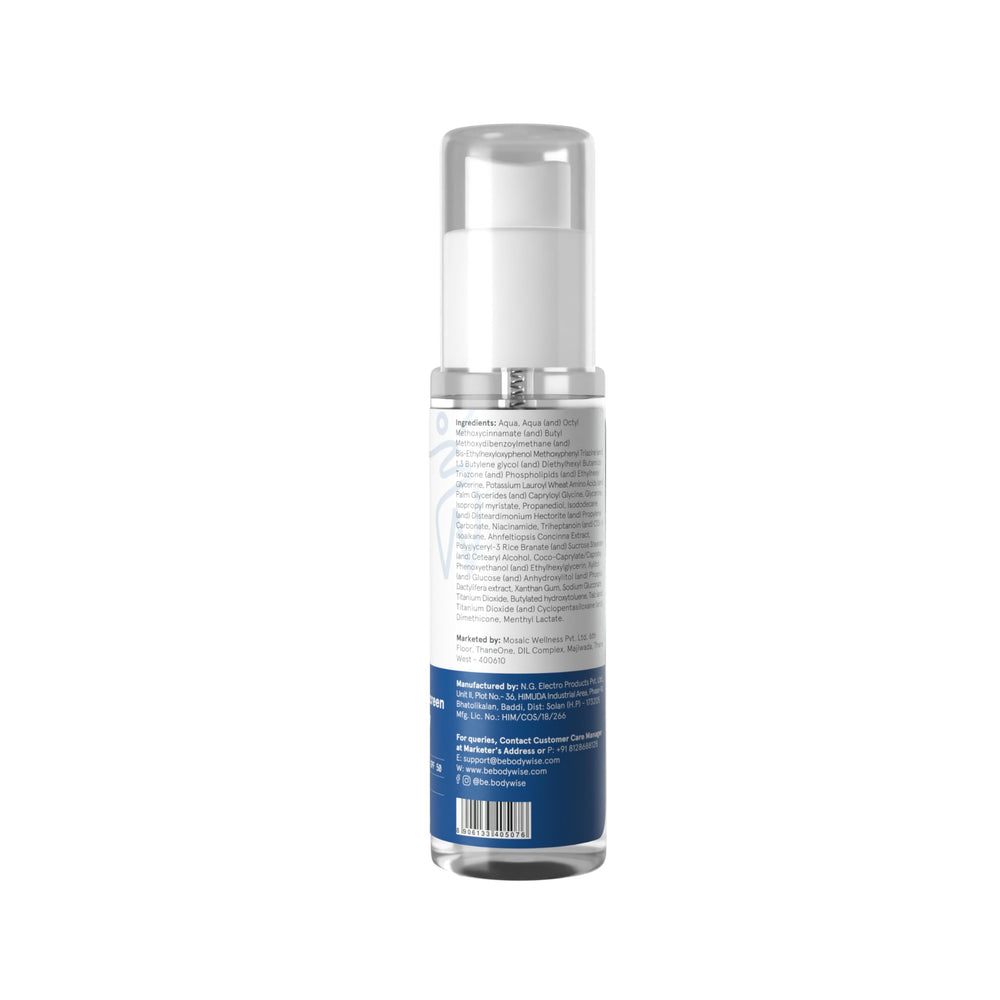 Be Bodywise Sunscreen Spray SPF 50 PA+++ 100ml | With SunCat DE Technology | Protects Skin from UVA/UVB Rays & Slows Down Signs of Aging | 1% Niacinamide, 1% Red Algae & 2.5% Glycerin | Fragrance Free | Glammy.lk