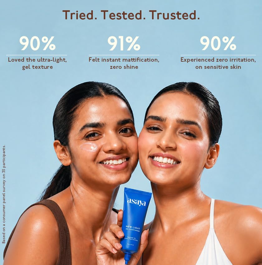 Asaya New Light Gel Face Moisturiser for Oily Skin with MelaMe™ to Visibly Fade Dark Spots| Reduces Dark Spots in 14 Days | Hyaluronic Acid & Ceramides | 80gm | Glammy.lk