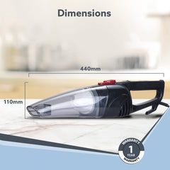 AGARO Regal 800 Watts Handheld Vacuum Cleaner, for Home Use, Dry Vacuuming, 6.5 kPa Suction Power, Lightweight, Lightweight & Durable Body, Small/Mini Size (Black)