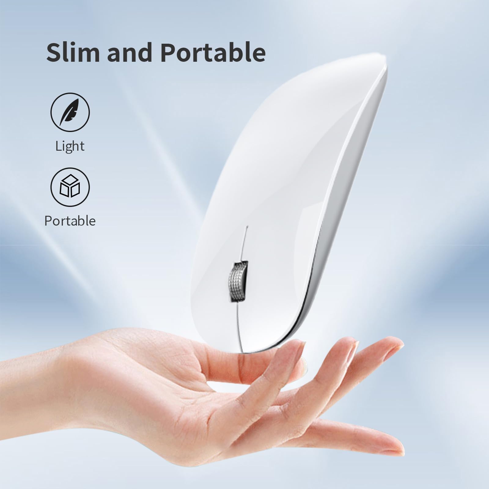 Offbeat - Atom Dual Bluetooth 5.1+5.1 & 2.4Ghz Wireless, Type-C Rechargeable Silent Click Mouse, Triple Device connectivity Windows, Mac, iOS, Android