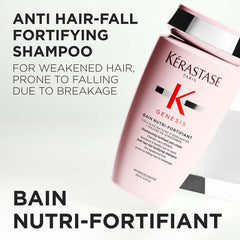 Kérastase Genesis Nutri-Fortifiant Shampoo for Hair Fall 250ml | For Normal to Dry Hair | Hair Fall Control Shampoo | Infused with Ginger Root and Edelweiss Native Cells