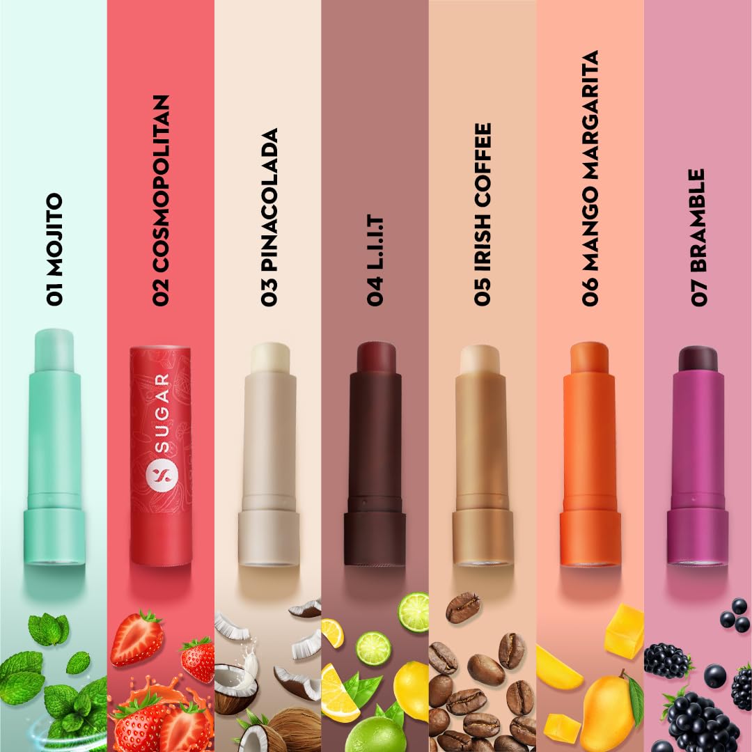 SUGAR Cosmetics Tipsy Lip Balm For Dry & Chapped Lips With Vitamin E, Shea Butter and Jojoba Oil | Lip Protection & Nourishment | LipBalm with SPF | 4.5gm - 02 Cosmopolitan