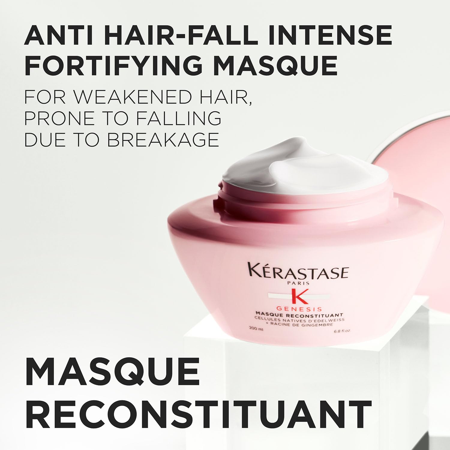 Kérastase Genesis Reconstituant Hair Mask for Hair Fall Control 200ml | Anti-Hair Fall Hair Mask | Infused with Ginger Root, Edelweiss Native Cells & Arginine