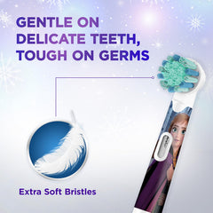 Oral B ORIGINAL Kids Rechargeable Electric Toothbrush Soft Replacement Brush Heads [10X POWERFUL THAN COMPATIBLE PRODUCTS], Frozen Characters, 2 Refills, Deep clean between teeth