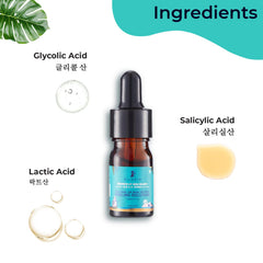 Pilgrim 25% AHA + 2% BHA + 5% PHA Peeling Solution (Mini) for Face | 10-Minute Facial | Chemical peel for face for glowing skin | Exfoliating serum| Men & Women | At-home facial | 5 ml