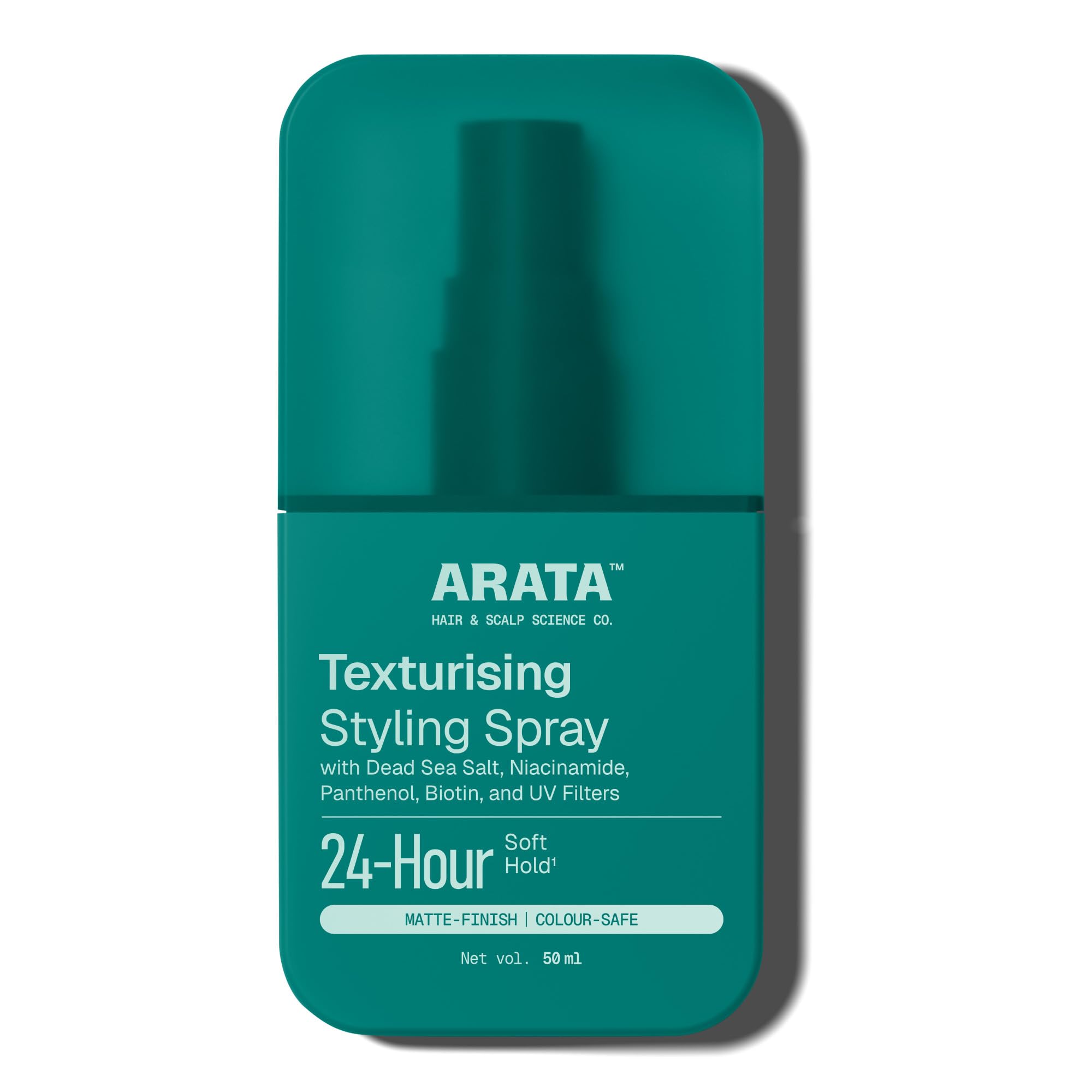 Arata Volumizing Sea Salt Hair Spray | Niacinamide & Biotin | Long-lasting Soft Hold | Matte Finish | Beachy Waves | Drying Alcohol-Free | Derma-Tested | 50 ML