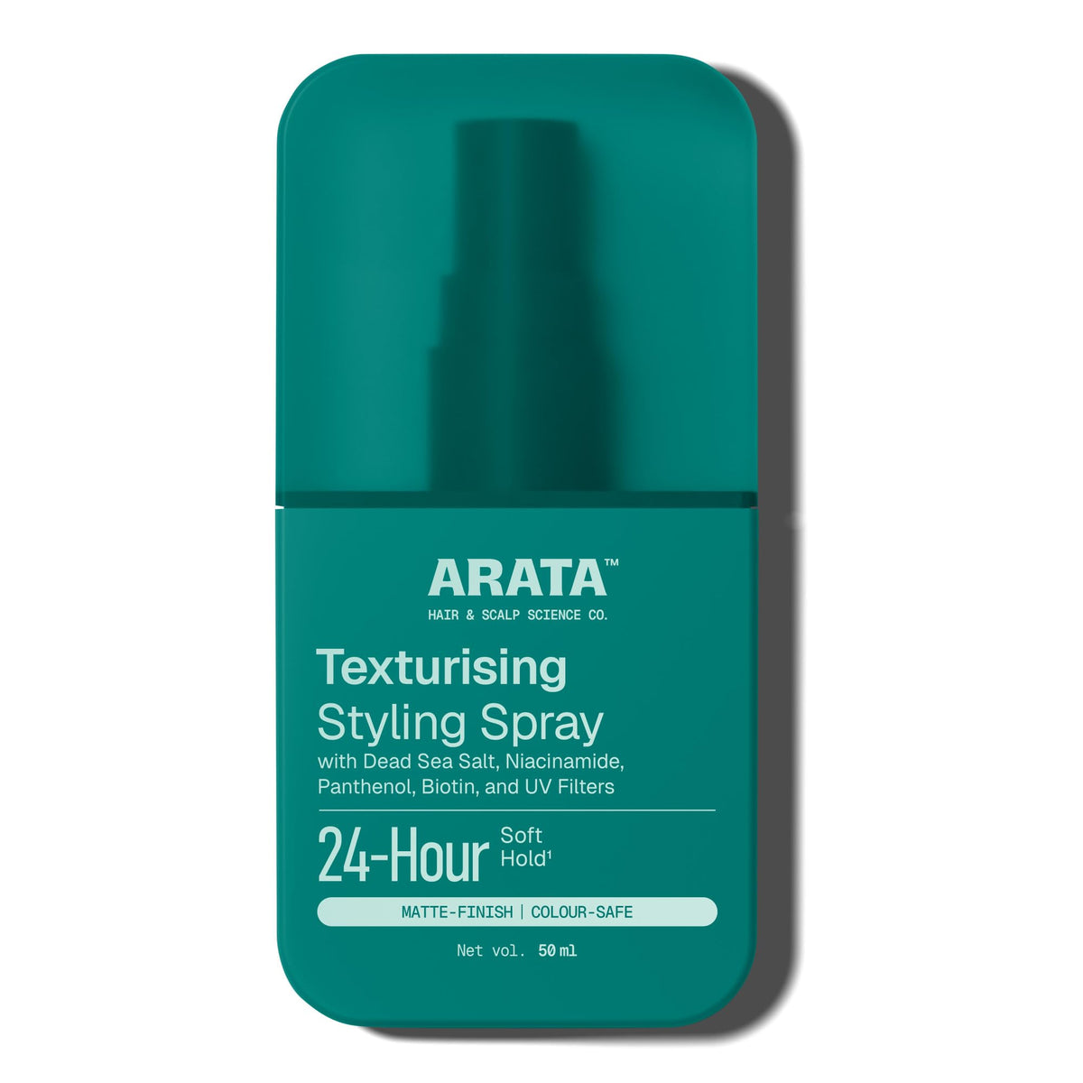 Arata Volumizing Sea Salt Hair Spray | Niacinamide & Biotin | Long-lasting Soft Hold | Matte Finish | Beachy Waves | Drying Alcohol-Free | Derma-Tested | 50 ML