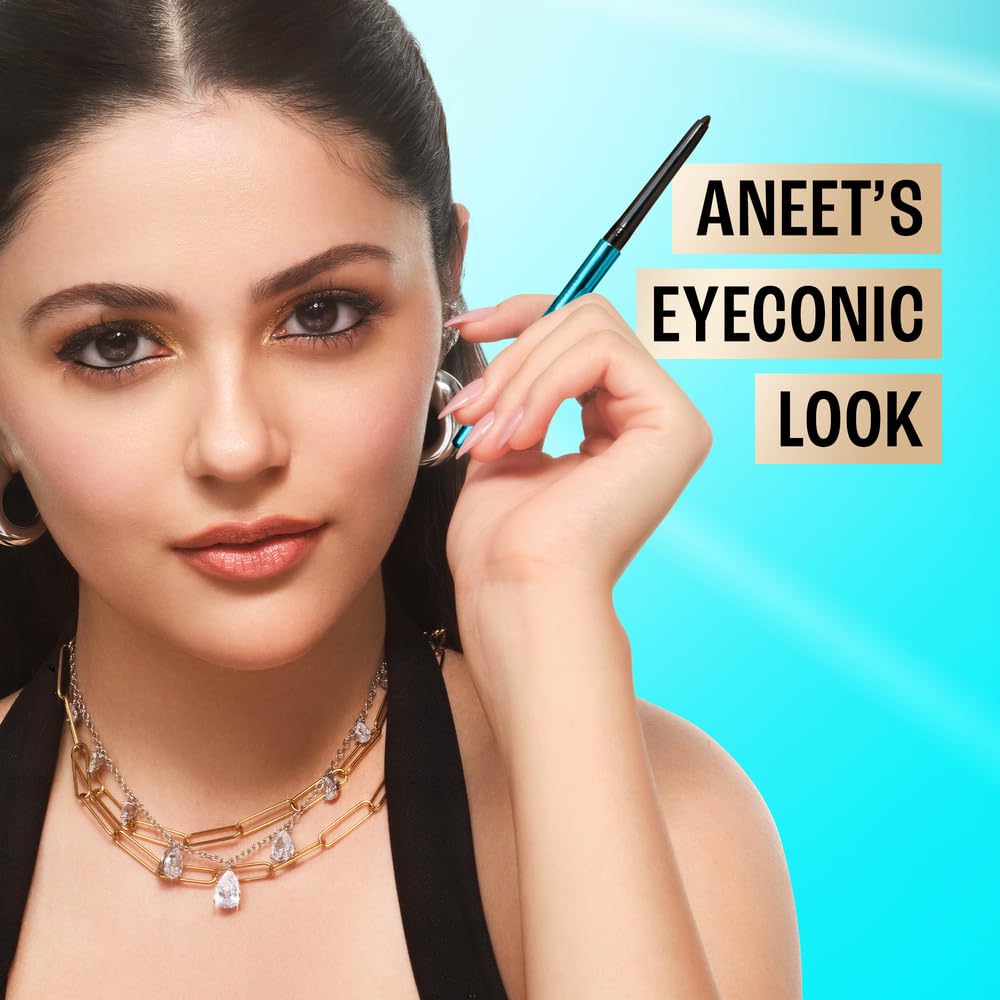 Lakme 9-5 Eyeconic Kajal, Classic Brown, Smudgeproof and Waterproof that lasts upto 24H, for 2x dark pigment, 0.35g