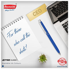 Reynolds Jetter Classic 10 Ct Pouch | Smooth Long-Lasting Ball Pens | Professional Ball Pen | Swift Writing| 0.7Mm |Blue - Office Product from Reynolds - Shop in Sri Lanka at Arcade.lk