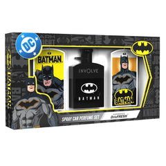 Involve Your Senses Batman Car Perfume Spray with 3 Hanging Cards | DC OFFICIAL MERCHANDISE from Warner Bros | Strong Aquatic Notes - WBSPRO1-50ml | Car Freshener