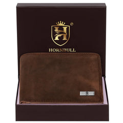 HORNBULL Stella Mens Hunter Brown Purse | Stylist Mens Wallet with RFID Blocking | Wallet Men Brown Genuine Leather Gift Set