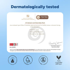 Arata 1% Salicylic Acid Body Wash for Bacne, Bumpy & Strawberry Skin | Exfoliates, Cleanses & Smoothens Uneven & Rough Skin | Paraben & SLS Free | Shower Gel For All Skin types (300ml)