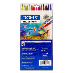 DOMS Non-Toxic Multicolor 26 Shades Brush Pens Set | Super Soft Fine Tip Brush Pens | Diverse 26 Shades | Water Based Ink | Includes Gold & Silver Shades | Pack of 1