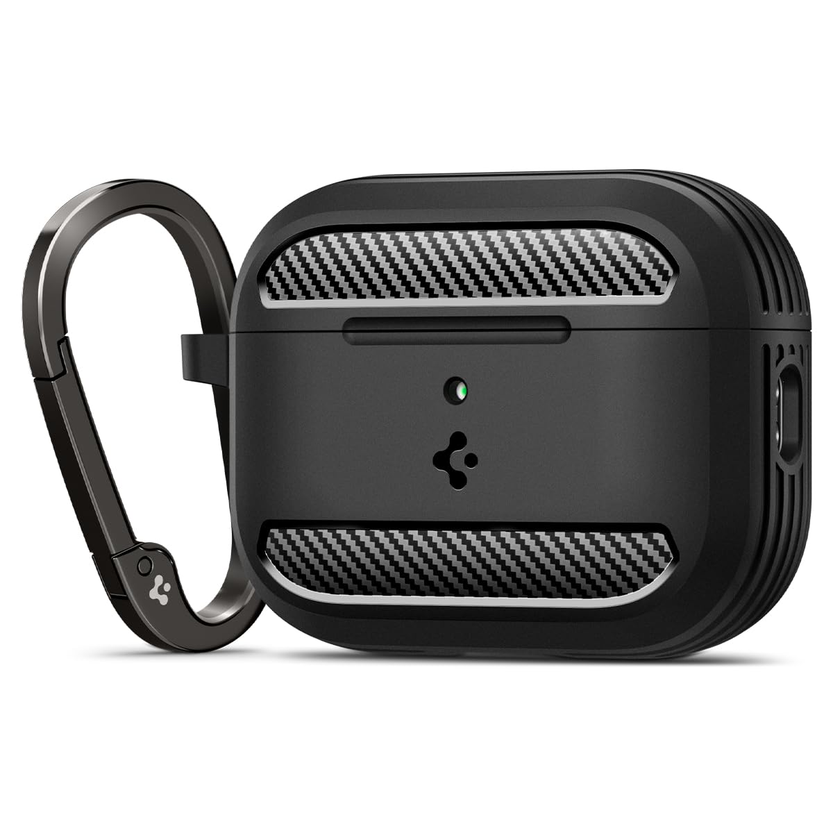 Spigen AirPods Pro 3 Cover Case, Carabiner Included, [Shock Proof] [Light & Compact], Rugged Armor - Matte Black