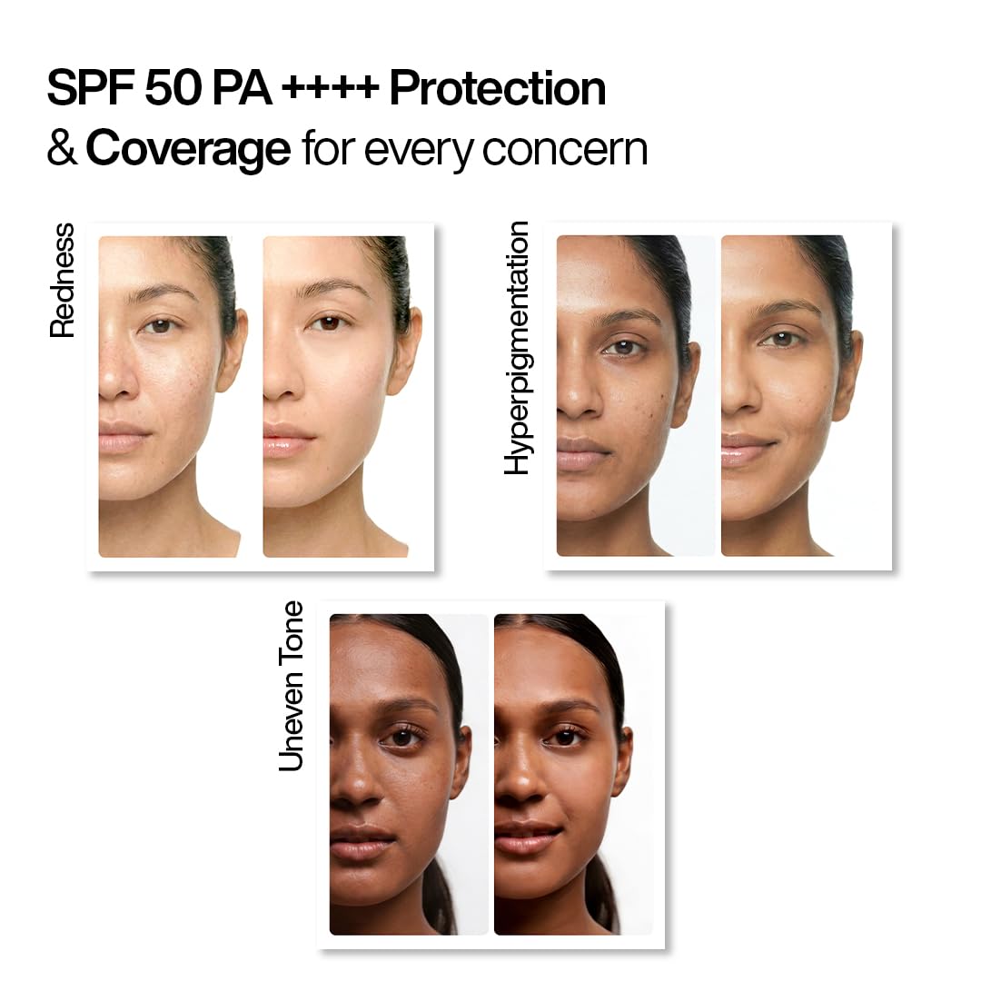 WishCare Daily Fluid Tinted Sunscreen SPF50 PA++++ | M201 | Broad Spectrum Protection for all skin types| In-Vivo Tested Tinted Sun Screen | D-Panthenol, Niacinamide, Ectoin & Ginseng | 50ml