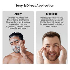 ThriveCo Brightening Pro Serum for Men | Kojic acid, Vitamin C & Diacnemide™ | Skin Brightening, Acne Control & Boosts Hydration | Fades dark spots & Reducess Dullness | For All Skin Types | 30ml