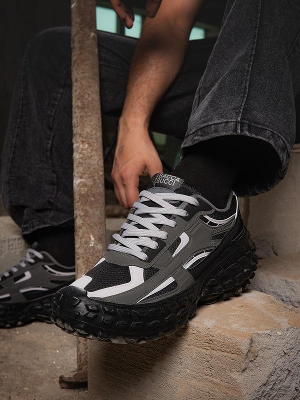 Bacca Bucci Colossus Men's Chunky All-Terrain Sneakers with Rugged Outsole & Ortholite Insole | Outdoor Trail Walking Shoes | Breathable Mesh & Synthetic Uppers