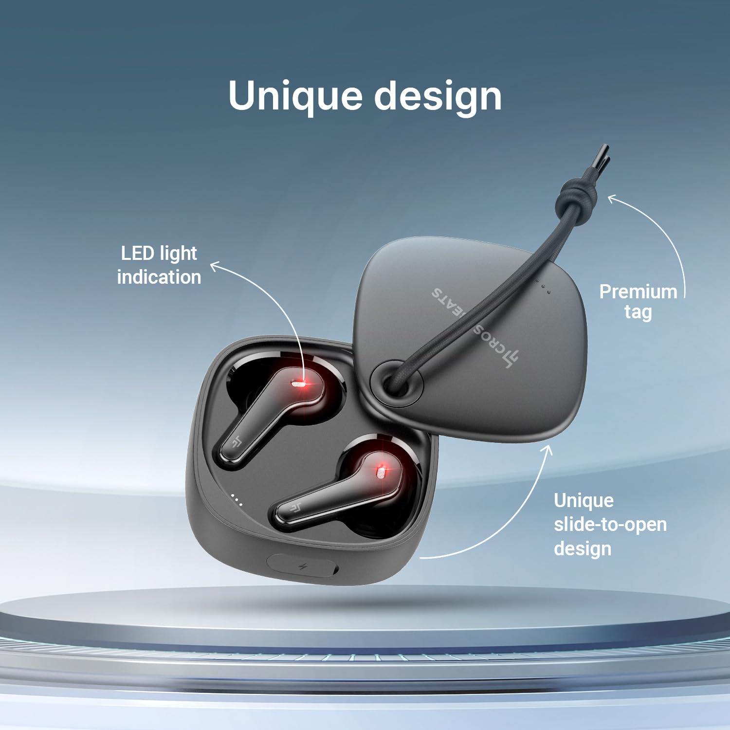 CrossBeats Slide Wireless Bluetooth Earphones for Mobile TWS Earbuds Upto 100 Hours Playtime, EchoBlast™ 13mm Bass Driver, Clearcomm™ Quad Mic ENC, 40ms Low Latency, IPX5 Rated, SnapCharge™ in 10mins