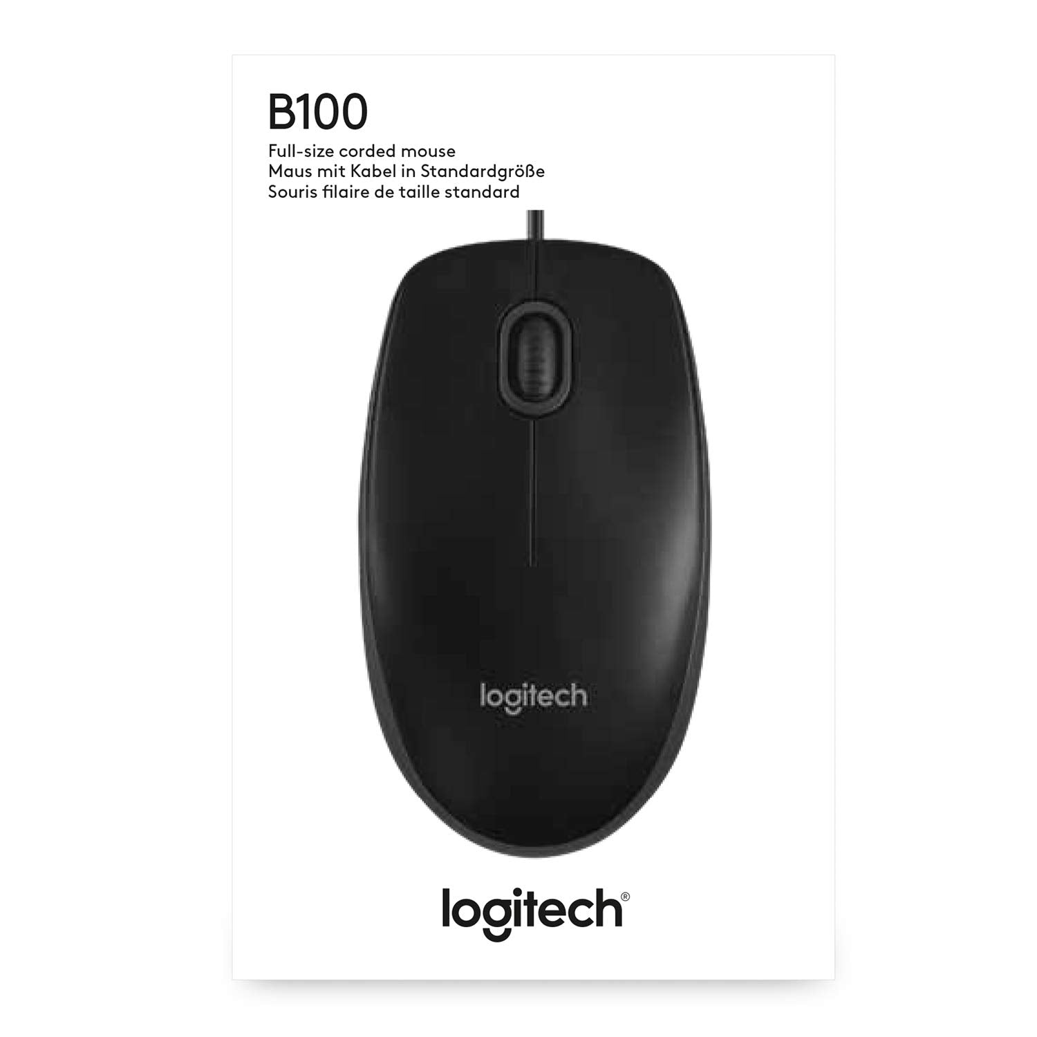 Logitech B100 Wired USB Mouse, 3 yr Warranty, 800 DPI Optical Tracking, Ambidextrous PC/Mac/Laptop - Black - Personal Computer from Logitech - Shop in Sri Lanka at Arcade.lk