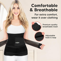 EASEFIT Postpartum Belly Belt for Women - 3 in 1 Tummy Tucker | Waist, Pelvis & Back Support | Fat Slimming Shapewear After Delivery & C-Section | Adjustable Fit 30-46” (Made in India)