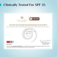 Pilgrim Korean Rice Water & Collagen Advanced Damage Repair Hair Serum SPF 35 with 17 Amino Acids Complex, Wheat Protein & 5 Ceramides 100ml