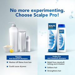 Scalpe Pro Daily Anti-Dandruff Shampoo | Removes Dandruff from Source | Prevents Itching & Irritation | Scalpe Science | Climbazole Formulation | Dermatologically Tested | For Women & Men | 100ml