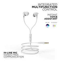 boAt Bassheads 100 in Ear Wired Headphones with Mic (White)
