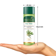 Biotique Tea Tree Skin Clearing Mattifying Facial Liquid Toner for Normal to Oily Skin Face Toner, 120ml | Treats Acne & Pimples, Tightens Pores
