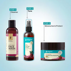 Pilgrim Alcohol Free Red Vine Face Toner Spray with Vitamin B3 and Aloe, Face Mist Spray For Anti Ageing, Glowing Skin, Dry, Oily Skin, Men & Women,100ml