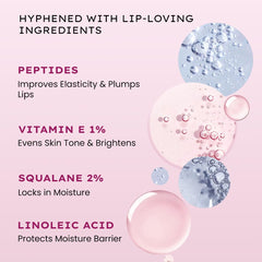 Hyphen Tinted Lip Balm | Brightens & Reduces Dark Lips & Pigmentation | 1% Vitamin E, Peptide & 2% Squalane | Winter Lip Care | 24H Moisturization for Dry & Chapped Lips | Orchid (Mauve Shade)- 10g