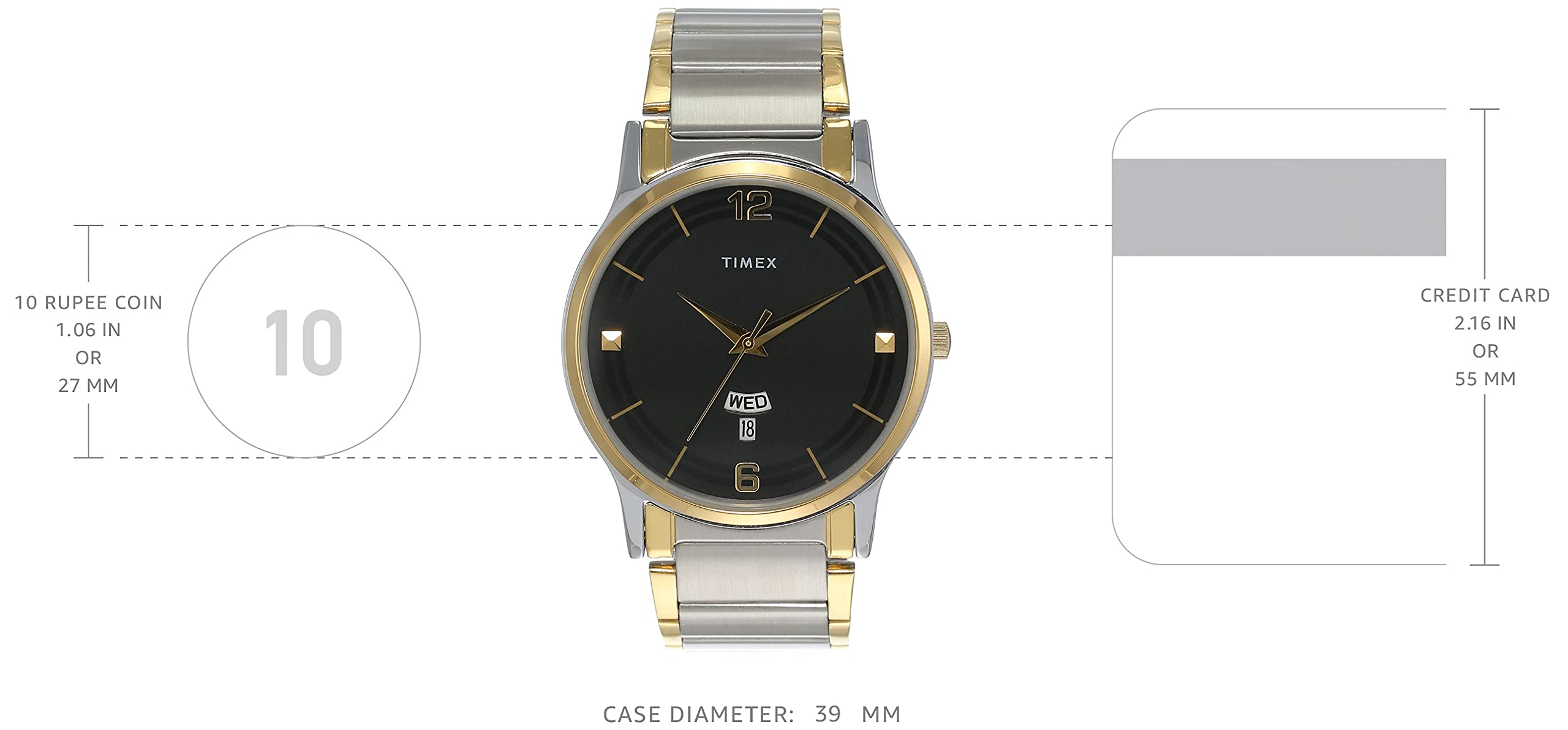 Timex Men Analogue Black Round Dial Watch - TW000R425