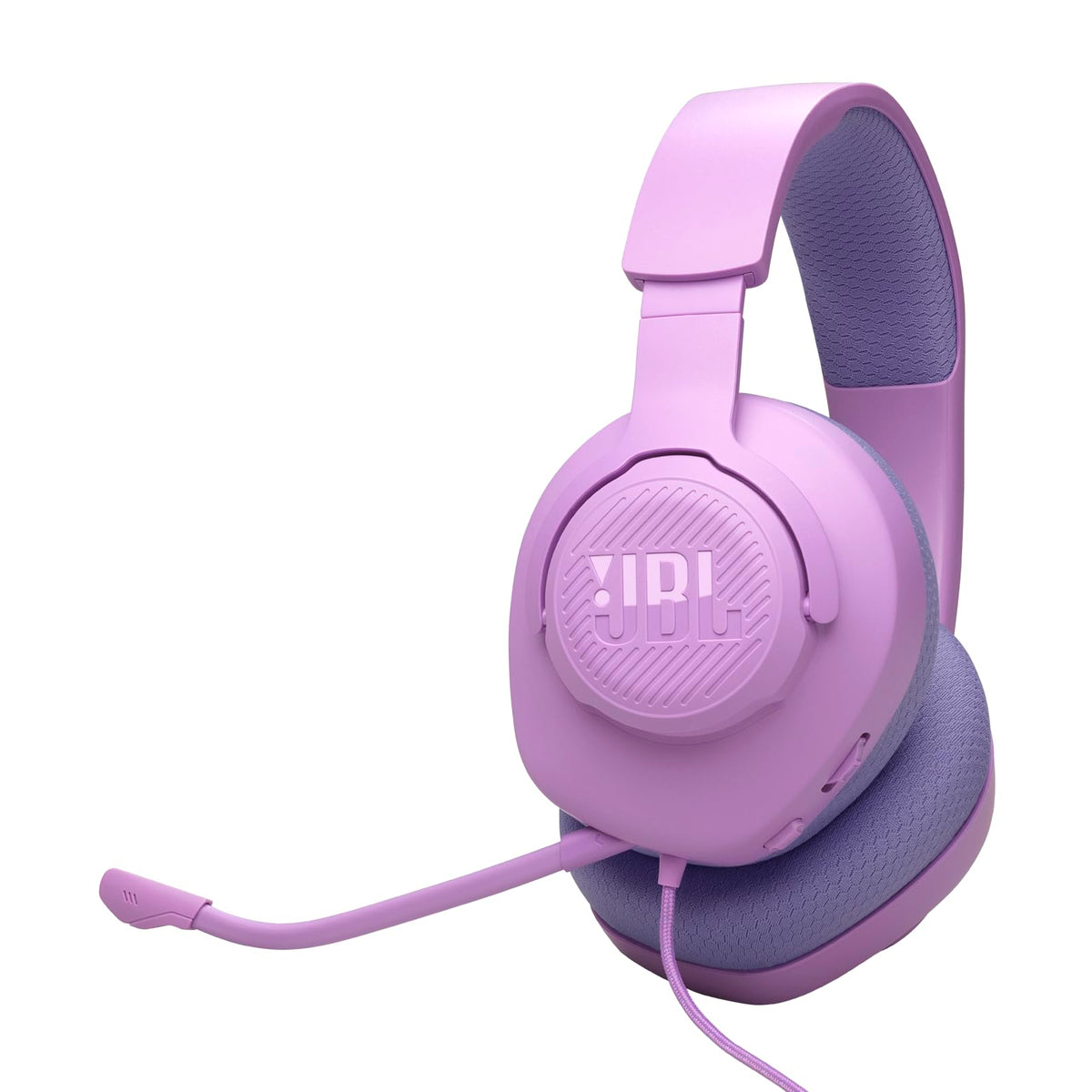 JBL Quantum 100M2 Wired Gaming Headphones, Supports Windows sonic spatial audio,40mm Realistic Dynamic Drivers, Omnidirectional Detachable Mic, Breathable Memory Foam cushions, PC/Xbox/PS/3.5mm-Purple
