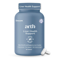 Arth Liver Health Supplement | With Milk Thistle (Silymarin 600mg), CoQ10, Vitamin C & E | Helps in Fatty Liver Management & Digestion | Anti-inflammatory & Antioxidant Support | 60 Veg Tablets