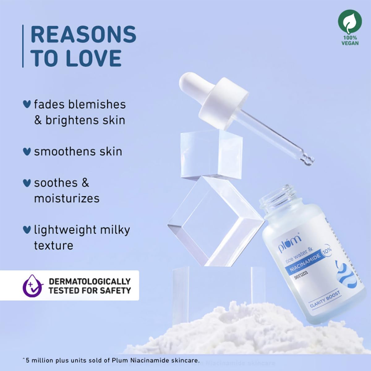 Plum 10% Niacinamide Serum with Rice Water | Provides Clear, Glowing & Brightening Skin | for Acne Prone, Combination, Oily & Sensitive Skin | Unisex Oil Control & Anti Acne Face Serum for | 15ml
