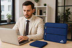 Bennett Drax Water Resistant Laptop Sleeve for 14 inches laptops Case Cover Pouch 14-14.3 inch with Oxford Fabric Dell/Lenovo/ASUS/Hp/LOQ/MacBook/thinkpad/ideapad/magicbook/Legion/vivobook (Blue)