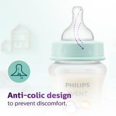 Philips Avent Grow Plastic Feeding Bottle | Anti-Colic | Easy Fill,Easy Clean | BPA Free | with 6M+ Flow Teat (330ml) (Penguine with Fishes)