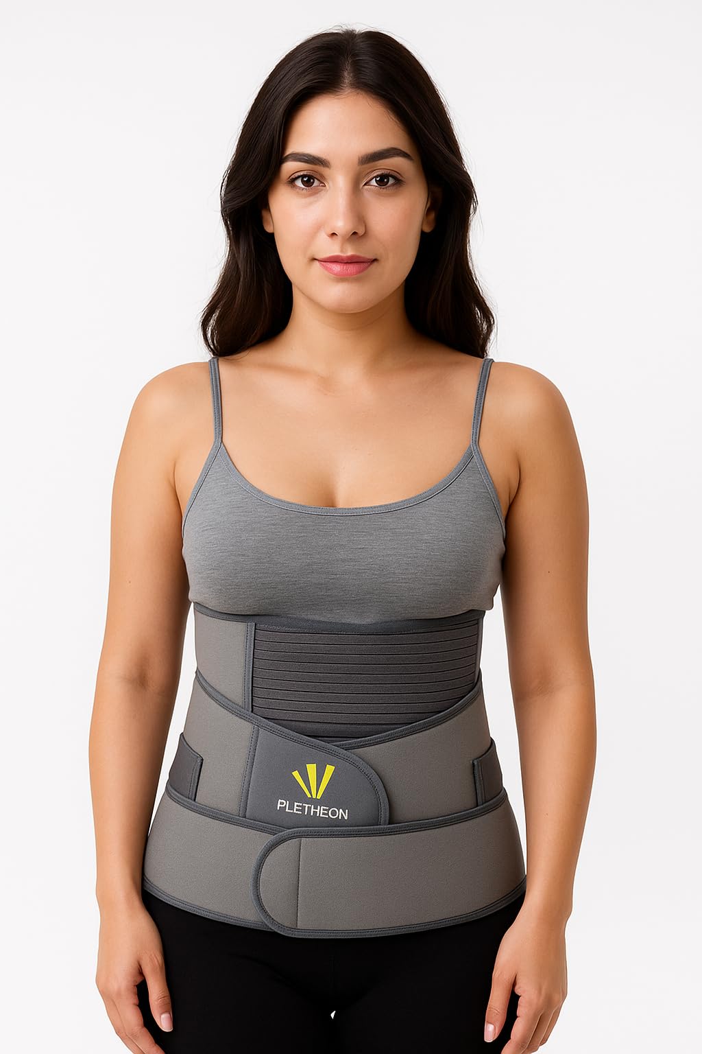 PLETHEON 3 In 1 Postpartum Belly Band Post Pregnancy Abdominal Belt For Women After Birth Belly/Waist/Pelvis Wrap Postnatal Shapewear, (Fit from 30 Inch to 46 Inches of waist) (Gray)