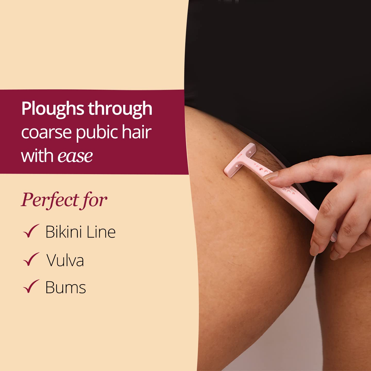 Carmesi Bikini Razor for Women | For Irritation-Free Shaving of Bikini Line | Pack of 1, White