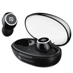 Portronics Harmonics Twins S13 in Ear True Wireless Earbuds with Mic, 24H Playtime, Game/Music Mode, Touch Control, 8mm Driver, Bluetooth 5.3v,IPX5 Water Resistance, Type C Fast Charging(Black)