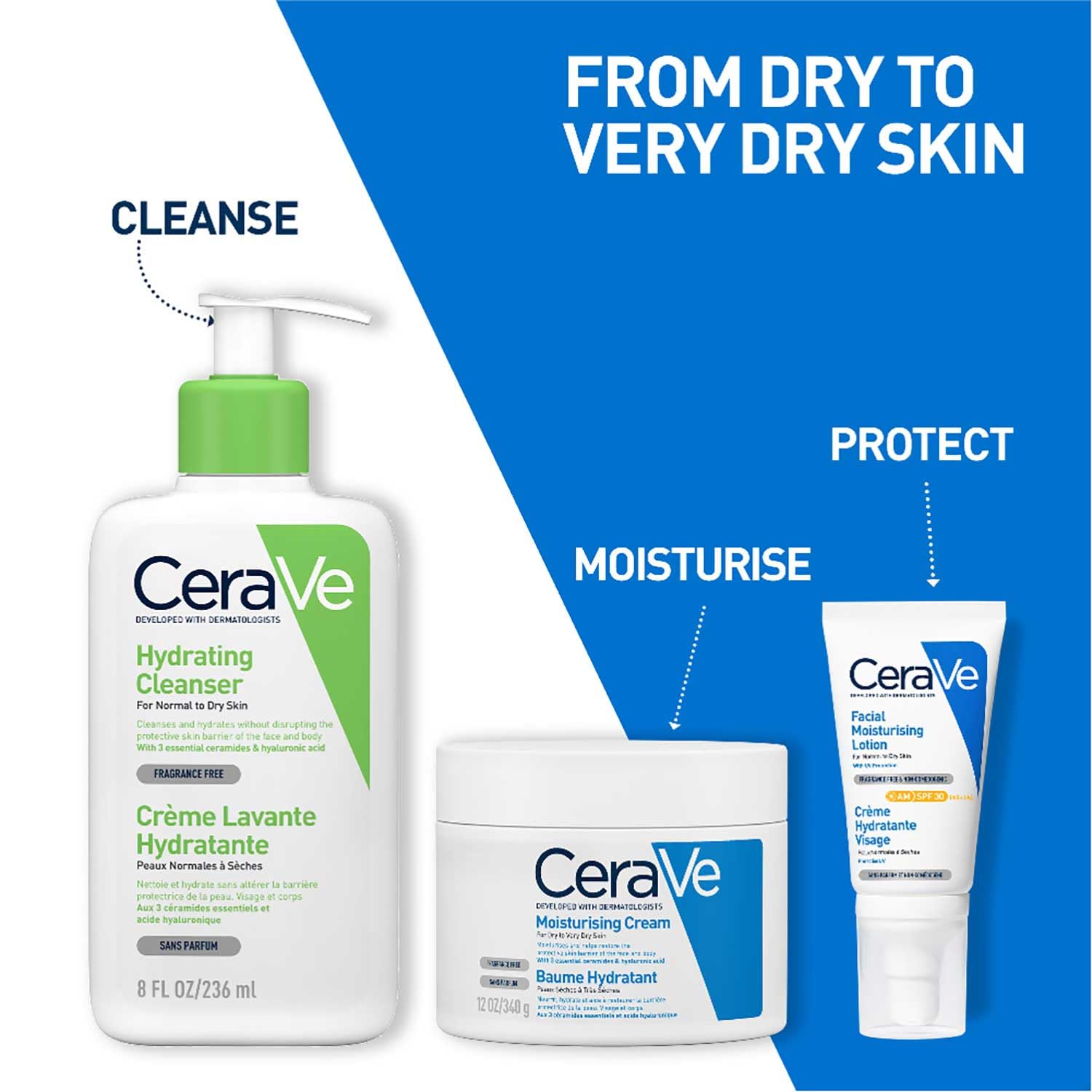 CeraVe Moisturizing Cream For Dry To Very Dry Skin (340gm) - Formulated with 3 Essential Ceramides And Hyaluronic Acid | Non-Comedogenic Moisturizer - Luxury Beauty from CeraVe - Shop in Sri Lanka at Arcade.lk